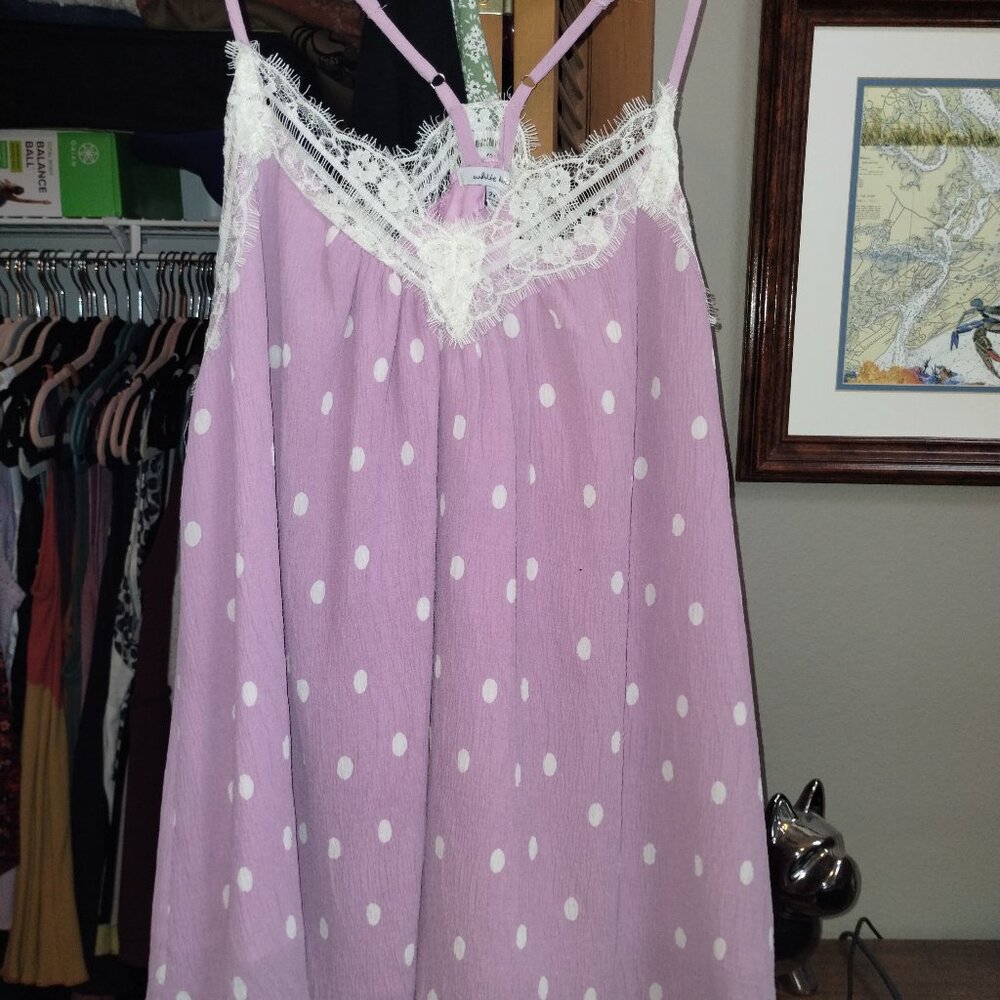 Lavender Polka Dot Top